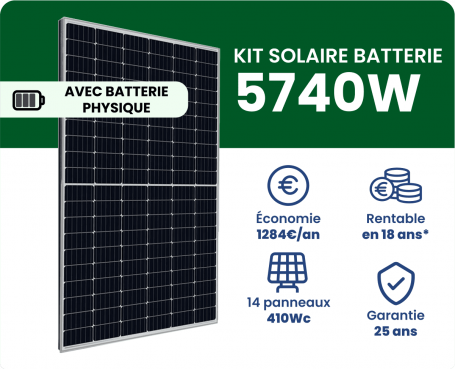 Kit Solaire Batterie Autoconsommation 5740W