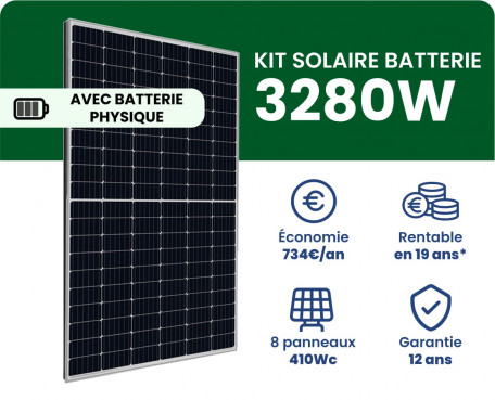 Kit Solaire Batterie Autoconsommation 3280W