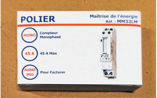 Compteur électrique modulaire monophasé 32 A POLIER 