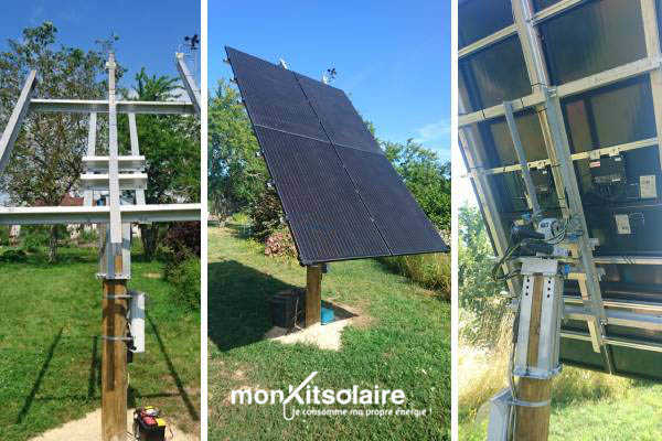 Tracker solaire 2 axes pour 4 panneaux solaires - MONKITSOLAIRE