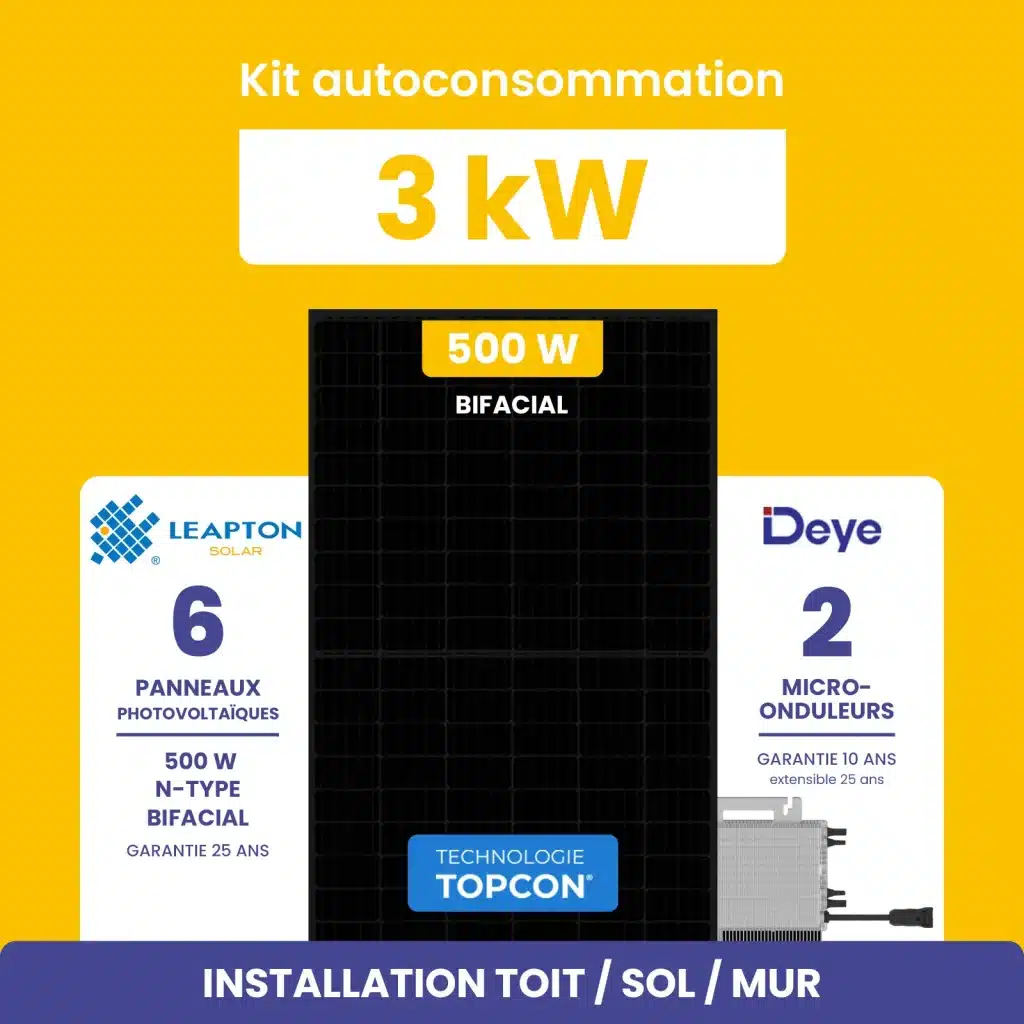 Kit de panneaux solaires monophasé 3kw materfrance