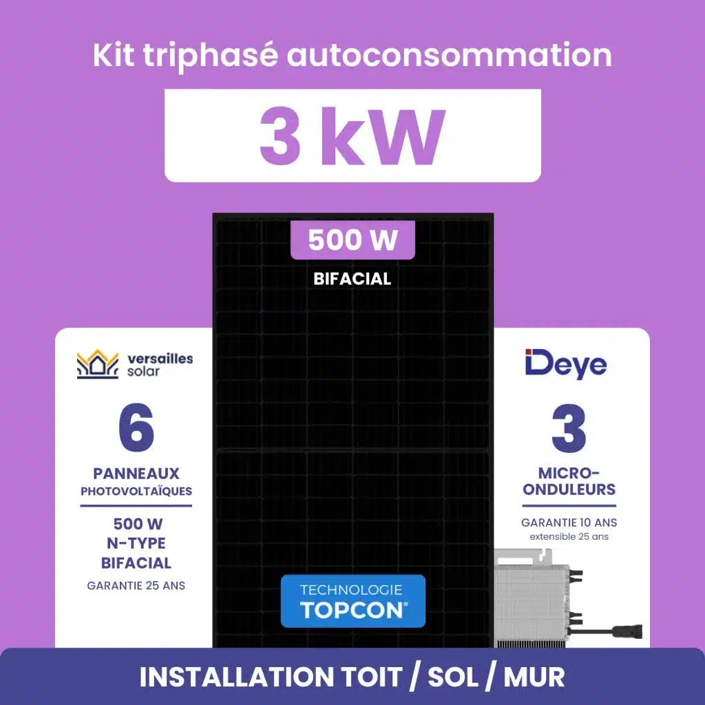 Kit de panneaux solaires triphasé 3kw materfrance