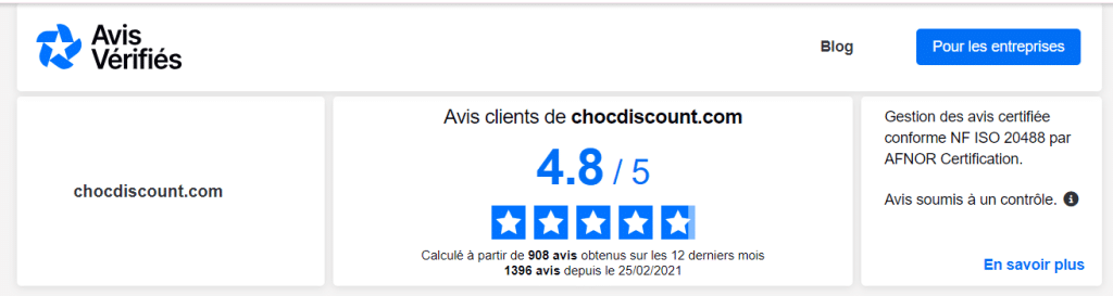 Avis des clients sur Choc Discount